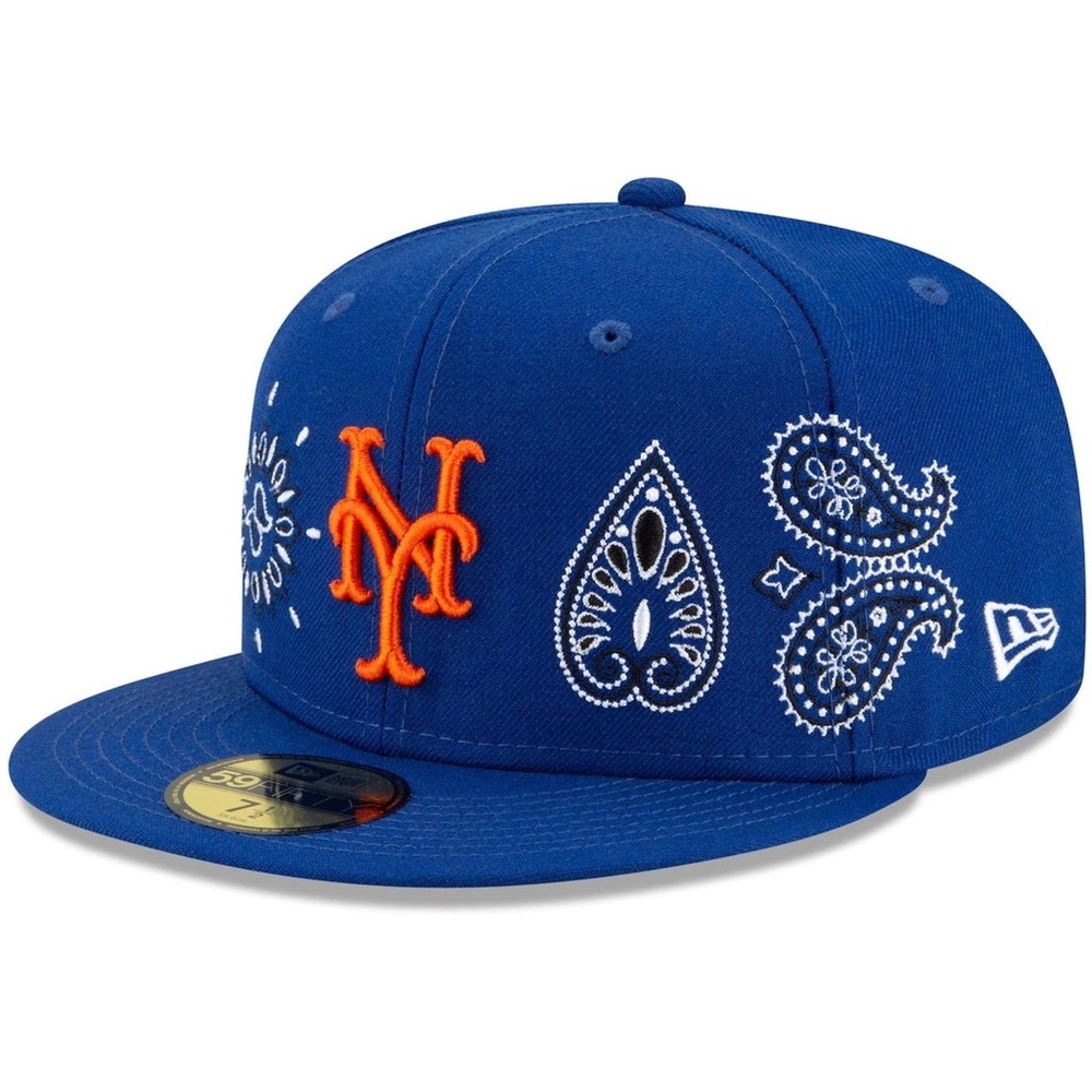 Men's New Era Royal New York Mets Paisley Elements 59FIFTY Fitted Hat | 7 5/8